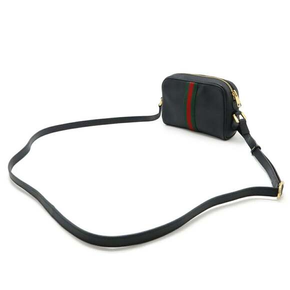GUCCI Black Leather Pochette Shoulder Bag - Picture 3 of 9